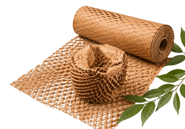 Glass protected with HexCush honeycomb paper wrap
